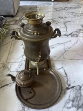Big Heavy Antique Imperial Russian Samovar Tea Urn (Tampak) Serving Tray & Pot picture