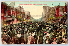New Orleans Louisiana Carnival Crown Scene Canal St At Rex Parade 1910s Postcard picture