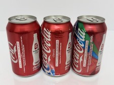 3 Vtg 2008 Coca Cola Beijing Olympic Cans Lot 2 3 5 of 5 Sealed Classic FULL Set picture