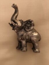 Vintage Miniature Cast Metal Elephant Figurine Trunk Up picture