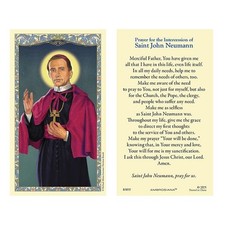 Prayer To The Intercession Of Saint John Neumann Laminated Holy Card - 25/pk picture