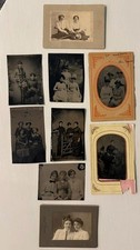 9 Antique Women Photos 7 Albumens & Tintypes Victorian Edwardian Hatpins Fashion picture