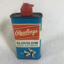 Vintage 1960’s Rawlings Glovolium Baseball Glove Handy Household Empty Oil Can picture