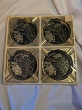 Vintage Florida Metal Ashtrays Set Of 4 New In Package NOS (LR) picture