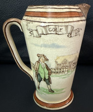 Royal Doulton Diversions of Uncle Toby Series Rare Golf Pitcher Old English Game picture