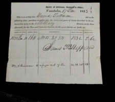 VANDALIA ILLINOIS MILITARY LAND LAND INDENTURE 1825 picture