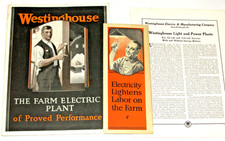 VTG 1924 WESTINGHOUSE GENERATORS FOR FARMS ADVERTISING BOOK, BROCHURE & POSTER picture