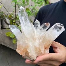 2lb Natural clear white crystal quartz cluster rough mineral specimen picture