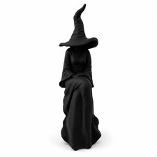 Faceless Witch Figurine Black Gothic Halloween Sitting Witch Wall Decor Home Orn picture