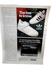 1984 Adidas Superstar and Pro Shell Shoe Toshiba Cassette Player Ad picture