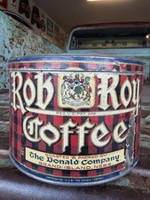 VINTAGE Rare Rob Roy Coffee Tin -THE DONALD COMPANY, GRAND ISLAND, NEBRASKA picture