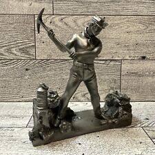 FRANKLIN MINT Fine Pewter The Miner Ron Hinote 1977 Vintage 4” Figurine picture