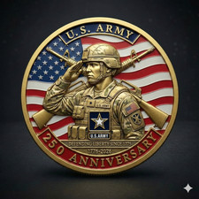 250th Anniversary US Army Challenge Commemorative Coin 3D Medal .999 Copper picture