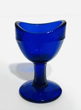 Vintage Cobalt Blue Glass Eye Wash Cup Whitall Tatum W.T. Co. Medical Optical picture
