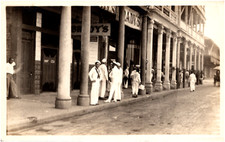 Navy Sailors at Brady's Hotel Restaurant Colón Panama WW1 Era 1918 RPPC Postcard picture