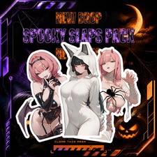 Spooky Slaps Pack | Halloweem Anime Girl Waifu Sticker Decal Glossy picture