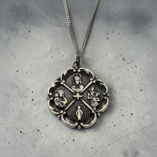 Creed Sterling Silver 4 Way Cathloic Metal Cross Pendant 18