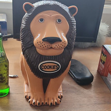 VTG WORKING 1999 The Original Tiger Brand Lion Cookie Jar Roaring/Talking picture