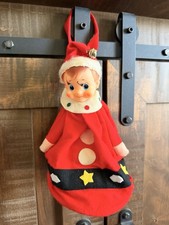 Vintage Japan Christmas Elf Felt Zippered Candy Holder 7