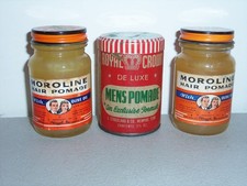 3 Vintage POMADE Barber Shop Men's Styling Hair Gel Advertising Can Jar picture