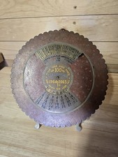 100 Year Perpetual Calendar 1964-2063 Vintage Brass 8 Inch Desk Stand  picture