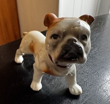 Vintage Ceramic Bulldog Figurine Brown Standing - Japan picture
