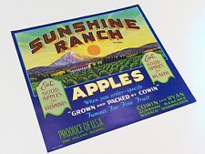 SUNSHINE RANCH Brand, Wapato, Washington *AN ORIGINAL APPLE CRATE LABEL*  picture