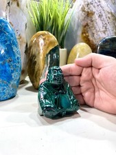 Malachite Buddha Carved Solid Natural Crystal Statue 3”x 2.5” Zenda Imports picture