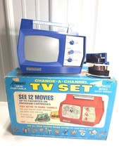 Vintage 1966 Kenner Change Channel TV Toy w Box Movies Superman Popeye Munsters picture