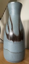 Vintage Blue Brown Decorative Ceramic Vase Pottery DMP Canada Modern Mid Century picture