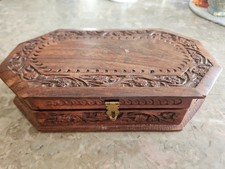 Vintage Handcrafted Brass Inlay Floral Jewelry Box picture