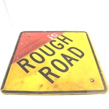 VINTAGE ROUGH ROAD SIGN REFLECTIVE PAINTED SIGN EARLY ROAD SIGN VTG COLLECTABLE picture