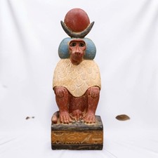 Rare Antique Egyptian Pharaonic God Baboon Statue Wisdom Mythology BC picture