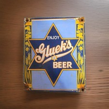 Vintage Gluek’s Beer Porcelain Sign Jax Lone Star Pearl Pabst Schaefer Schlitz picture