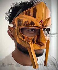 PREMIUM Golden MF DOOM Mask Mad-villain Steel Face Armor Medieval Hand mask picture