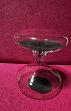 Vintage Clear Glass Hourglass Black Sand Timer Mid Century Modern Decor picture