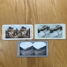 Antique Stereoscope Cards Lot Colorado Balanced Rock Poncha Pass Train 3D picture
