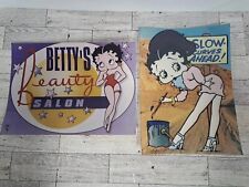 2 Vintage Betty Boop 11x8 Pictures Betty's Beauty Salon & Slow Curves Ahead picture