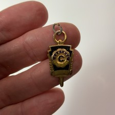 Vintage CHS Central High School Faded Gold Tone Charm Pendant picture