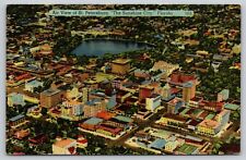 Postcard FL Air View Of St Petersburg The Sunshine City Linen UNP A15 picture
