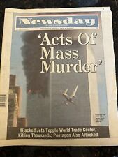 9/11 WTC Newsday Newspaper September 12, 2001 New York Day After Long Island picture