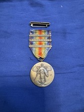 US WWI WW1 Victory Medal with bars Somme Offensive, Ypres-Lys Defensive Sector picture