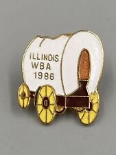 VINTAGE 1986 Illinois Bowling WBA Covered Wagon Lapel Pin Brooch picture