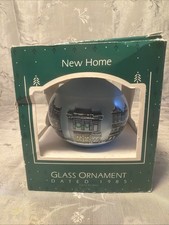 Hallmark Vintage 1985 Christmas Glass New Ornament With Original Box Keepsake Ed picture