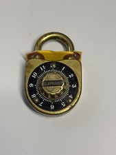 Slaymaker Combination Padlock With Combo Gold Tone Vintage New picture