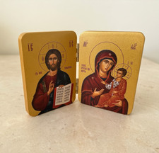 Orthodox Diptych IC XC NI KA - Gold Color - Icon 10x7cm picture