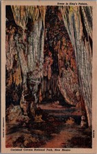 Carlsbad Cavern King's Palace New Mexico Linen Postcard 1938 Curteich picture