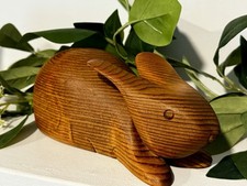 Vintage Beaver Creek Folk Art Sold Wood Carved Rabbit Bunny Beaman Iowa Decor picture