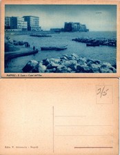Vintage Napoli S Lucia e Castel dellOvo Postcard Italy Blue Seascape Unposted picture