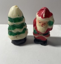 Vintage 50/60’s Santa Claus Candle 2.5” Waving & Tree Unused Christmas Decor picture